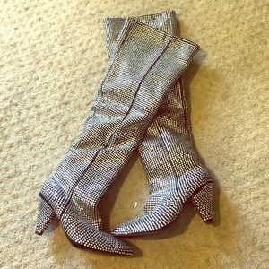 Over the knee rhinestone boots